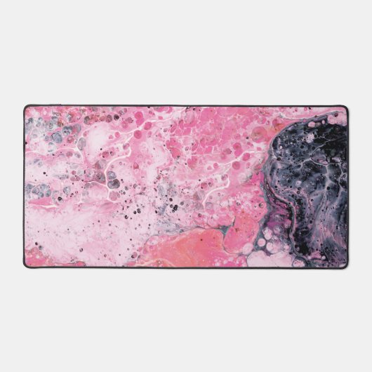 抽象芸術アートとアクリ絵を描ル・ポーピンク デスクマット (正面)