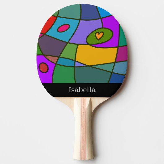 抽象芸術アートと愛 卓球ラケット (正面)