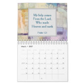 抽象芸術アートと月刊聖書の詩暦 カレンダー (3月 2027)