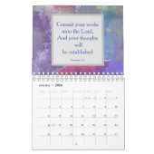 抽象芸術アートと月刊聖書の詩暦 カレンダー (1月 2026)