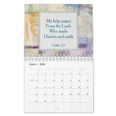 抽象芸術アートと月刊聖書の詩暦 カレンダー (3月 2026)