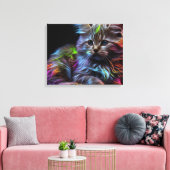 抽象芸術アートと猫のキャンバスのプリント キャンバスプリント (インサイチュ (リビング))