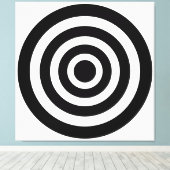 抽象芸術アートと白黒丸 キャンバスプリント (インサイチュ (ウッドフロア))