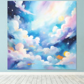 抽象芸術アートと空テーマ キャンバスプリント (インサイチュ (ウッドフロア))