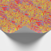 抽象芸術アートと黄色落書き ラッピングペーパー (角)