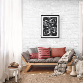 抽象芸術アートのポスター、白黒モダンプリント ポスター