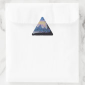 抽象芸術アートの夕日の山の風景 三角形シール (バッグ)