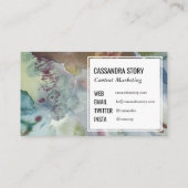 抽象芸術アートの手絵を描でとろ水の色のスプラッシュ 名刺 (裏面)