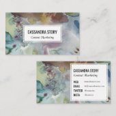 抽象芸術アートの手絵を描でとろ水の色のスプラッシュ 名刺 (正面/裏面)