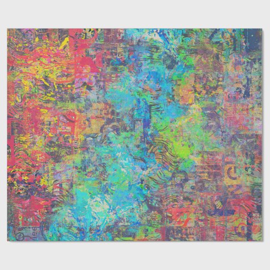 抽象芸術アートの折り返しまたは切り離し紙 ラッピングペーパー (フラット)
