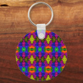 抽象芸術アートの明るいパターン キーホルダー (裏面)