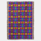 抽象芸術アートの明るいパターン スローブランケット (正面縦)