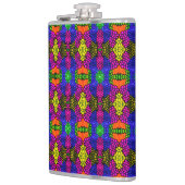 抽象芸術アートの明るいパターン フラスク (左)