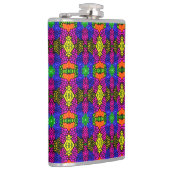 抽象芸術アートの明るいパターン フラスク (右)