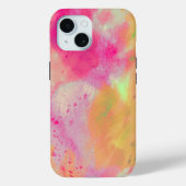 抽象芸術アートの水彩ピンクの黄色の紫 Case-Mate iPhoneケース (裏面)