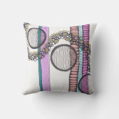 抽象芸術アートの水彩画とペン。流れに従う クッション (裏面)