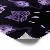 抽象芸術アートの目とダイヤモンドの水彩模様 ポスター (角)