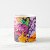 抽象芸術アートの背景キャンバスに油絵。M コーヒーマグカップ (中央)