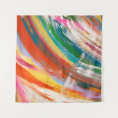 抽象芸術アートの背景油絵を描のブラシストロークo タペストリー (正面(横))