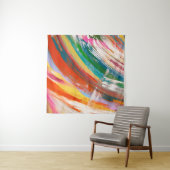 抽象芸術アートの背景油絵を描のブラシストロークo タペストリー (インサイチュ(横))