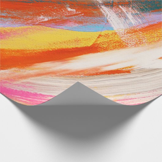 抽象芸術アートの背景油絵を描のブラシストロークo ラッピングペーパー (角)