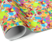 抽象芸術アートの花デザイン ラッピングペーパー (ロールコーナー)