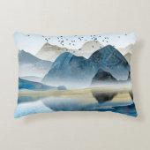 抽象芸術アートの装飾的背景山と アクセントクッション (正面)