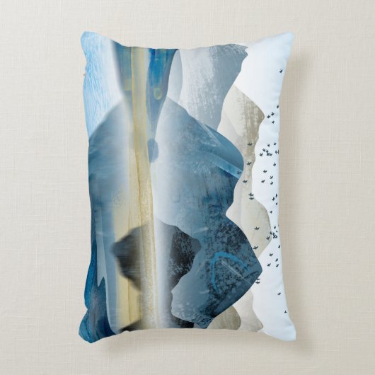 抽象芸術アートの装飾的背景山と アクセントクッション (正面(垂直))