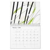 抽象芸術アートの黒い線のアーモダントワーク色 カレンダー (2月 2026)