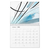 抽象芸術アートの黒い線のアーモダントワーク色 カレンダー (1月 2026)