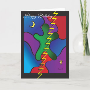 抽象芸術アートをテーマにした誕生日カード カード