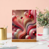 抽象芸術アートアクリルサイン（木製台付） アクリルサイン (ウェディング)