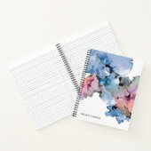 抽象芸術アートアルコールインクブルーピンクパーソナライズされた ノートブック (内部)