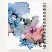 抽象芸術アートアルコールインクブルーピンクパーソナライズされた ノートブック (裏面)