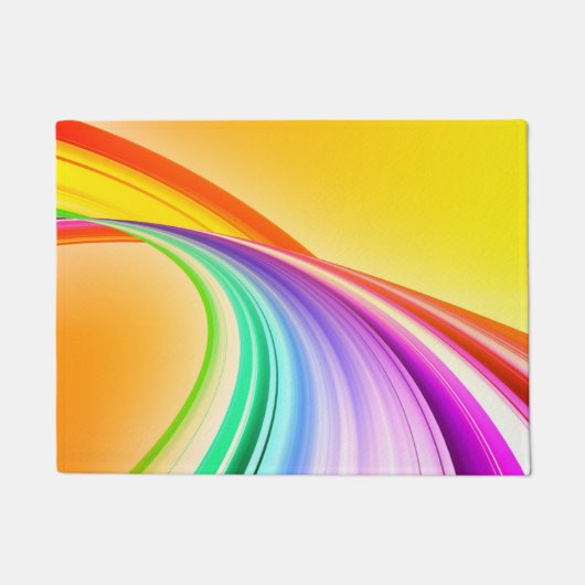 抽象芸術アートイエローオレンジ背景–10527 ドアマット (正面)