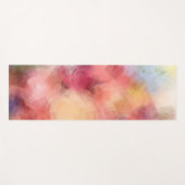 抽象芸術アートイエローグリーンレッドピンクブルーパープル ヨガマット (正面(横))