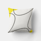 抽象芸術アートイエローグレーホワイトミニマリズム クッション (裏面)