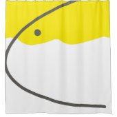 抽象芸術アートイエローグレーホワイトミニマリズム シャワーカーテン (正面)