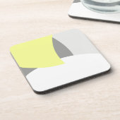 抽象芸術アートイエローグレーホワイト コースター (左側)