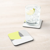 抽象芸術アートイエローグレーホワイト コースター (右側)