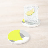 抽象芸術アートイエローグレーホワイト コースター (側面)