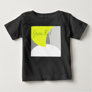 抽象芸術アートイエローグレーホワイト ベビーTシャツ