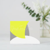 抽象芸術アートイエローグレーホワイト ポストカード (スタンド正面)