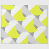 抽象芸術アートイエローホワイトグレーパターン ラッピングペーパー (フラット)