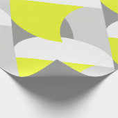 抽象芸術アートイエローホワイトグレーパターン ラッピングペーパー (角)