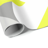 抽象芸術アートイエローホワイトグレーパターン ラッピングペーパー (ロールコーナー)