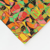 抽象芸術アートインディアンスタイルパタ数々のーン色 フリースブランケット (角)