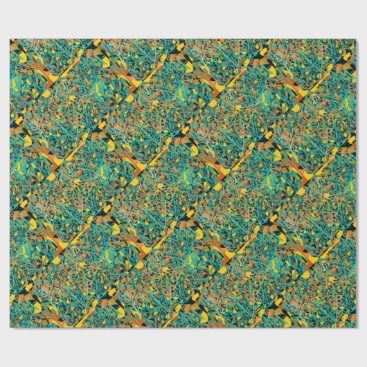 抽象芸術アートインディアンルックれんが模様サリデザイン ラッピングペーパー (フラット)