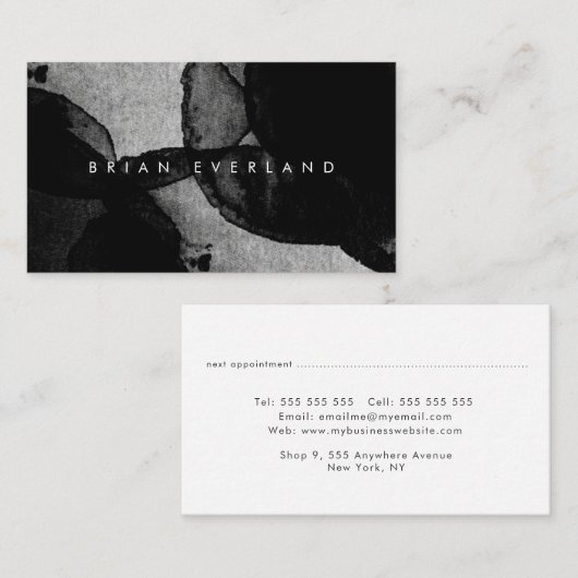 抽象芸術アートウォーターカラーアーティストプロファイ連絡ルアプリ 予約カード (正面/裏面)