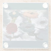 抽象芸術アートウォーターカラーフローラガラスコースター ガラスコースター (裏面)